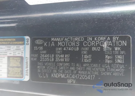 2017 Kia Sportage Lx from USA, damaged, VIN KNDPMCAC4H7205417